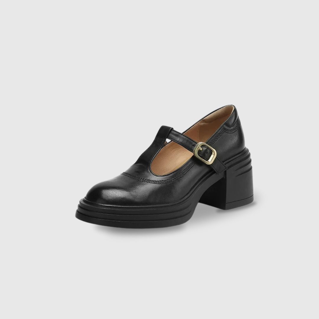 Women's Block Heel Mary Janes – Black