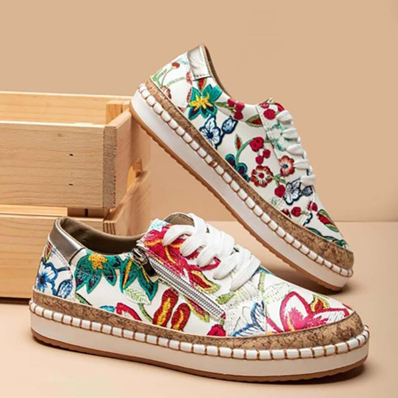 Women's Platform Sneakers – Red