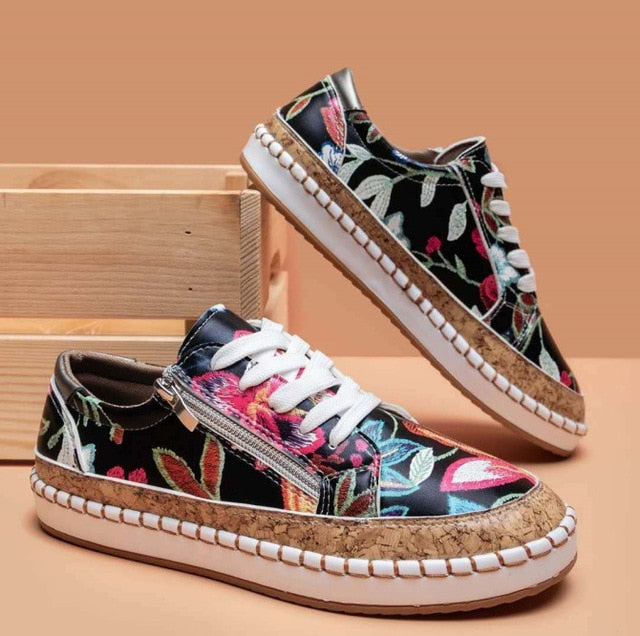 Women's Platform Sneakers – Black