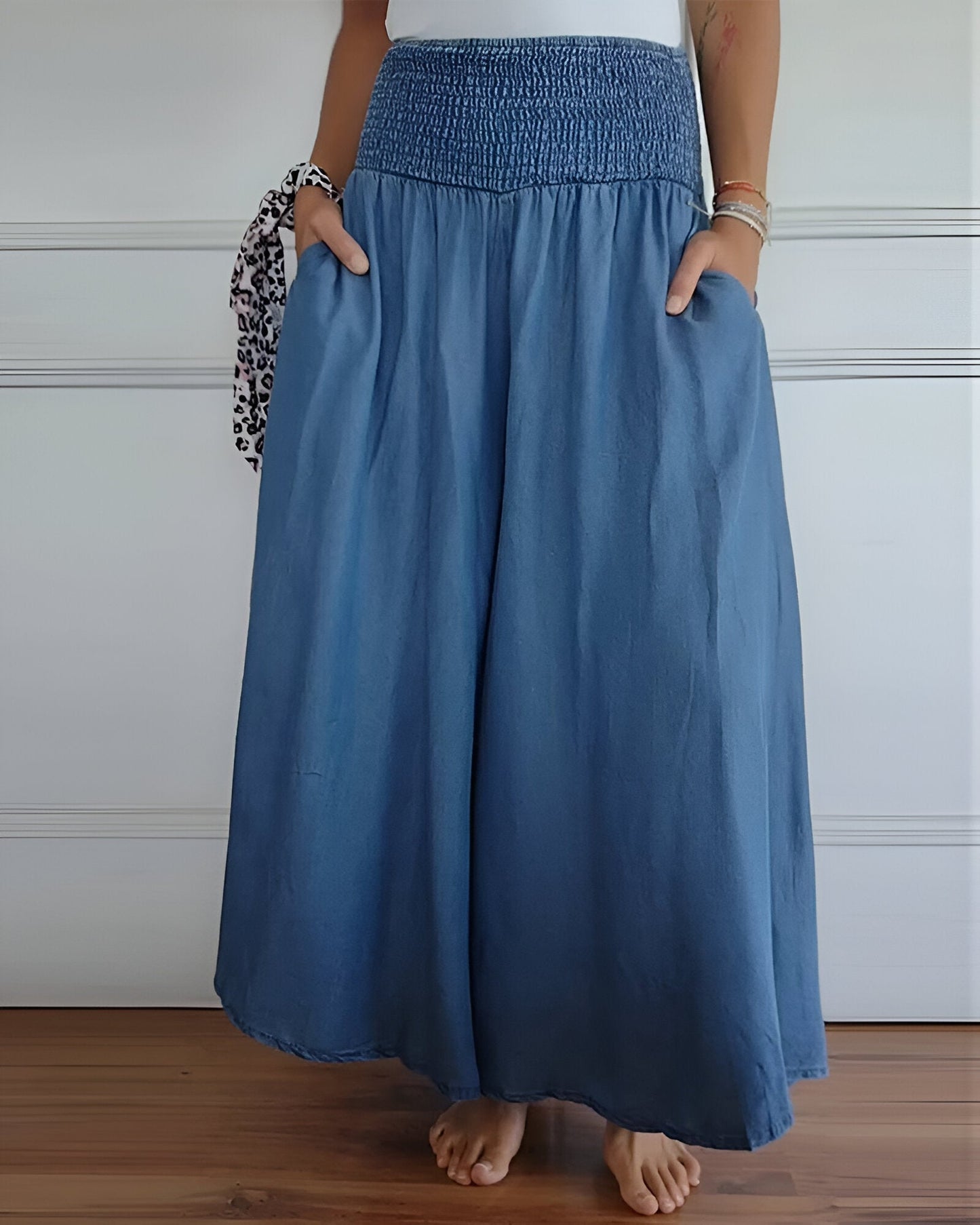 Women's Wide Leg Pants – Blue