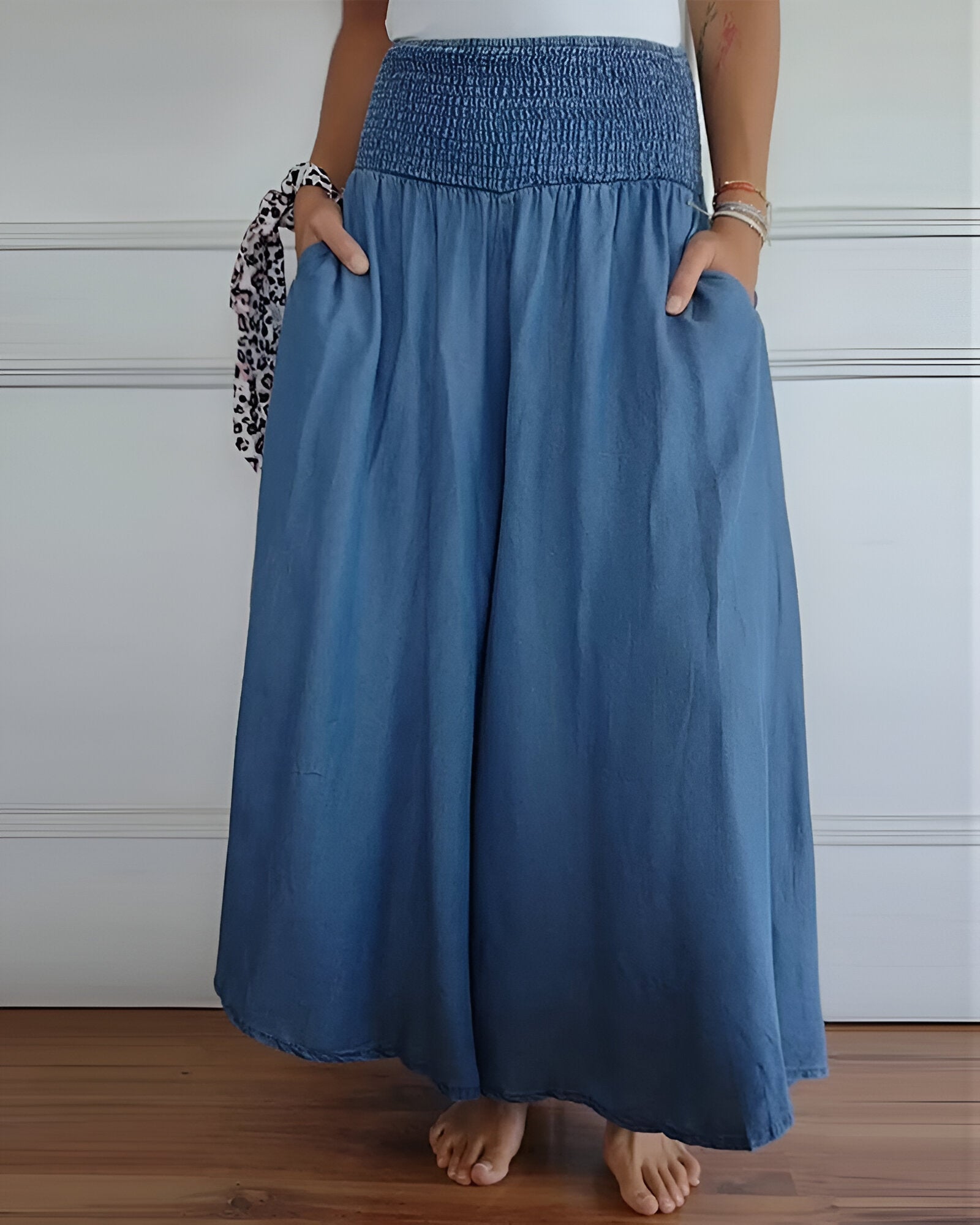 Women's Wide Leg Pants – Blue