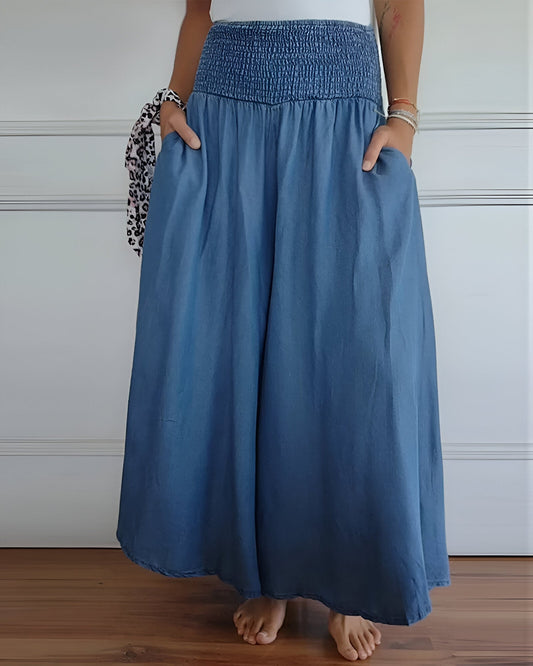 Women's Wide Leg Pants – Blue