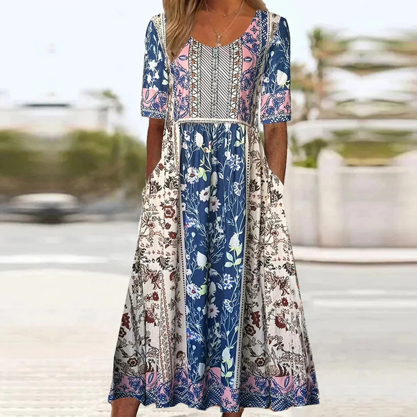 Women's Maxi Dress – Navy Blue