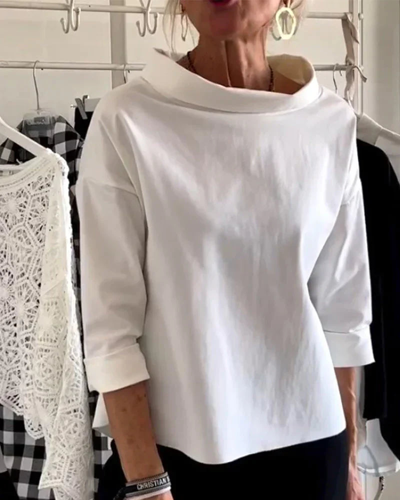 Women's Cowl Neck Blouse – White