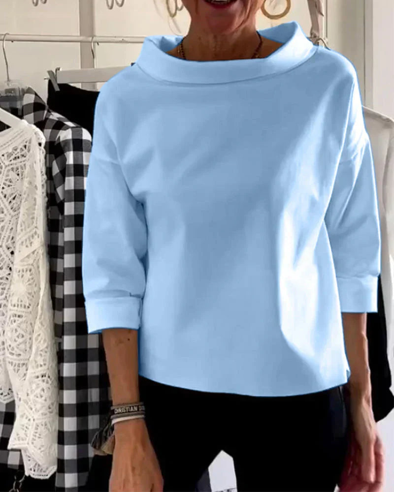 Women's Cowl Neck Blouse – Blue