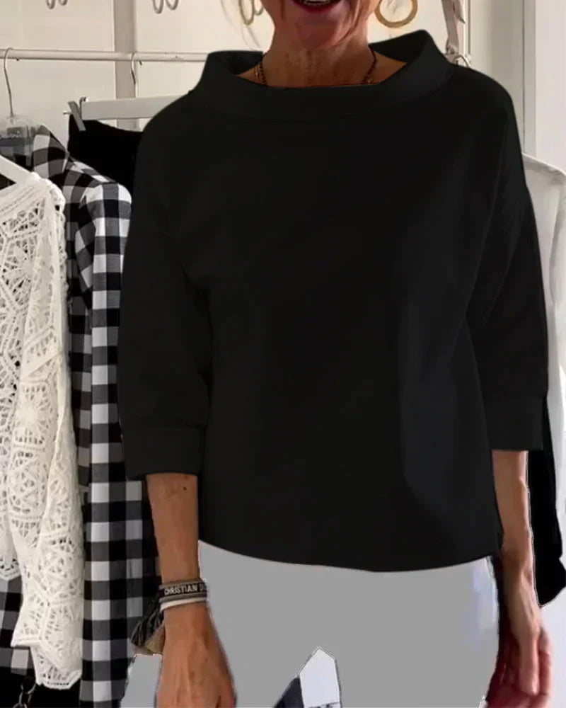 Women's Cowl Neck Blouse – Black