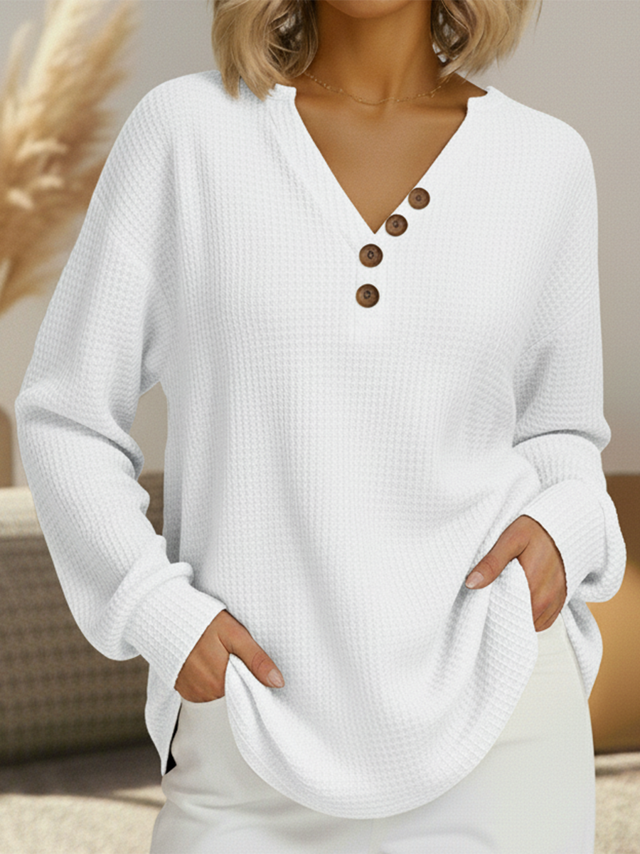 Women's Long Sleeve Sweater – White