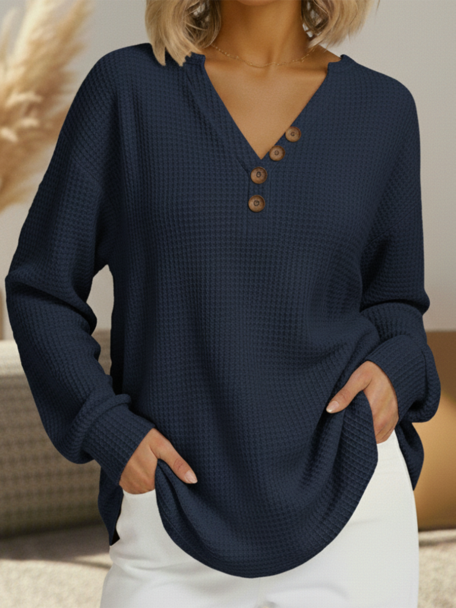 Women's Long Sleeve Sweater – Navy Blue