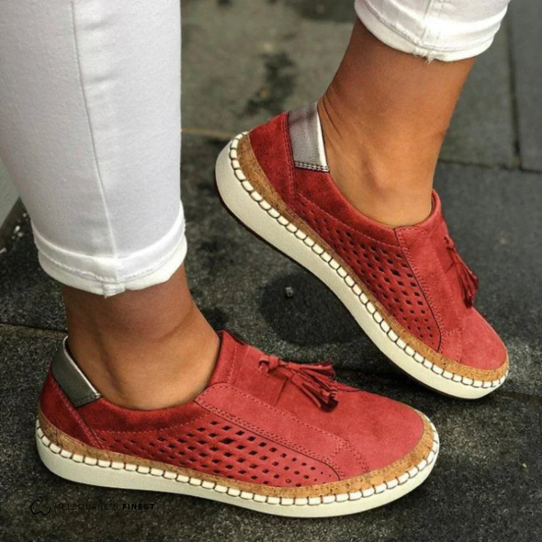 Women's Slip On Sneakers – Red