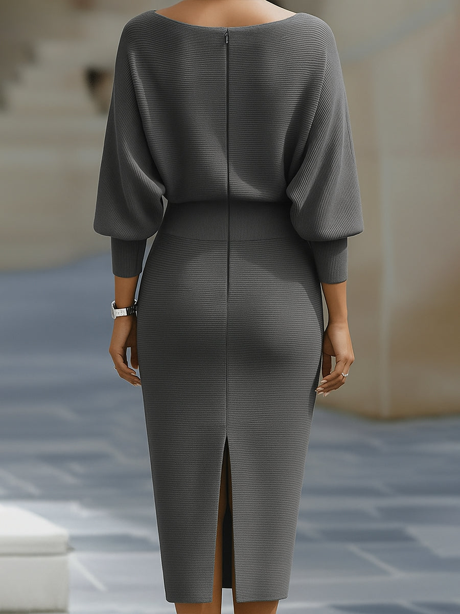 Women's Cowl Neck Midi Dress