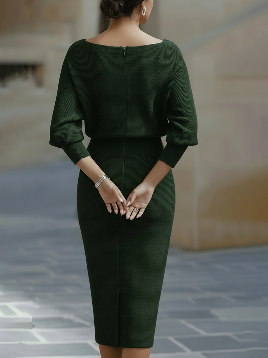 Women's Cowl Neck Midi Dress