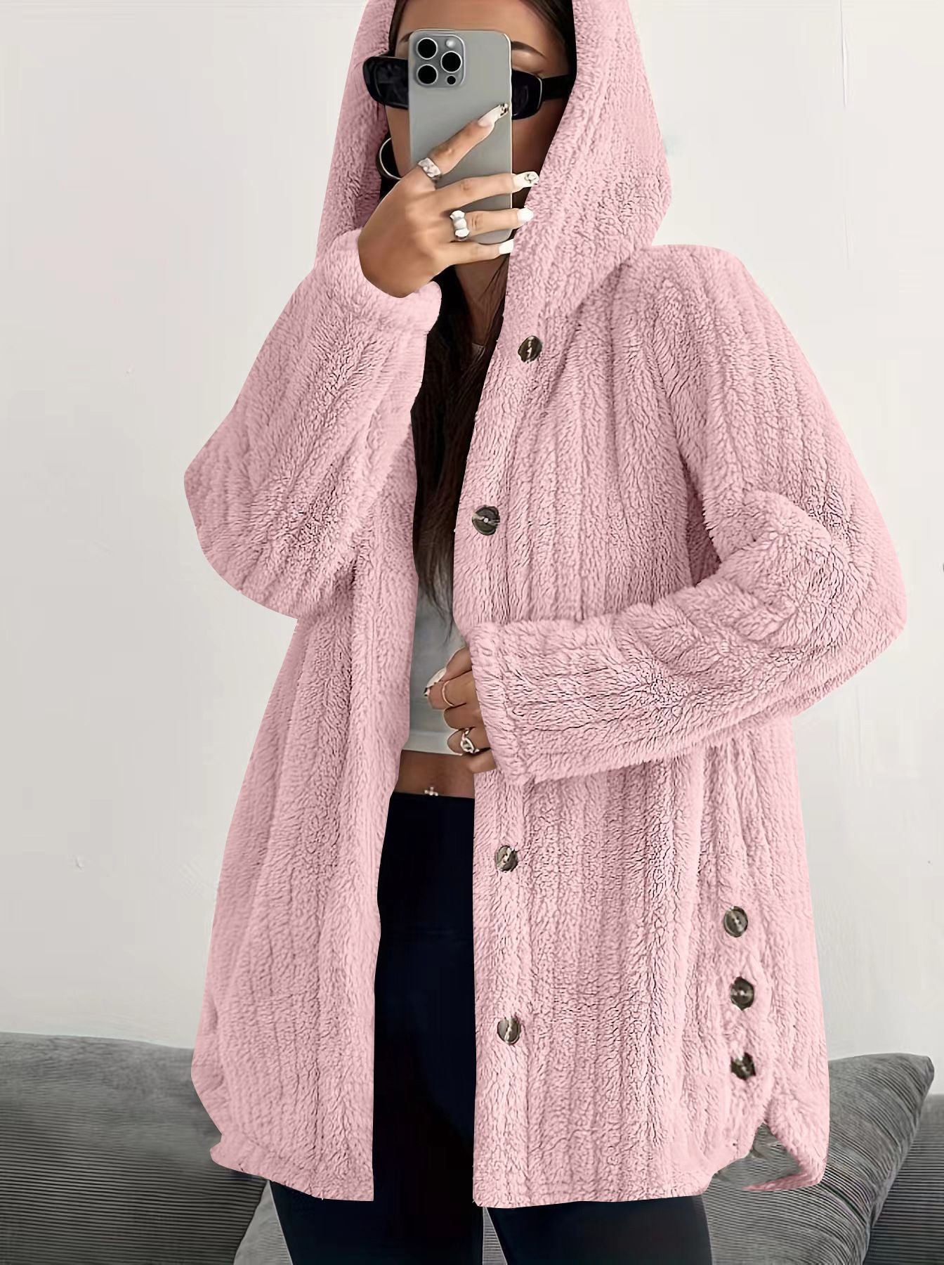 Women's Long Sleeve Cardigan – Pink