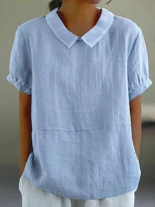 Women's Short Sleeve Blouse – Blue