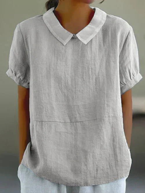 Women's Short Sleeve Blouse – Grey