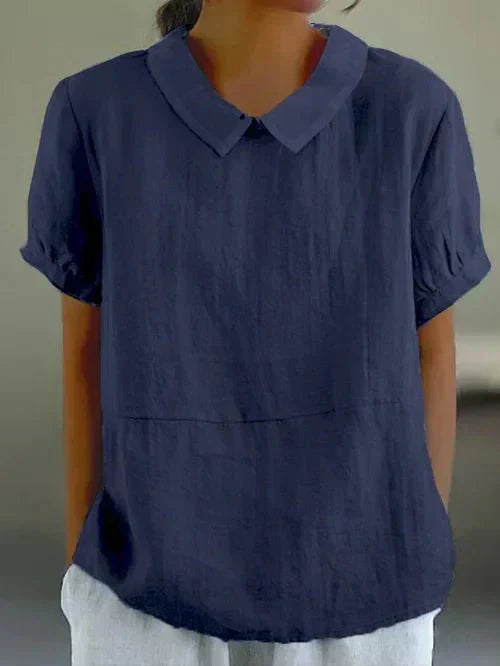 Women's Short Sleeve Blouse – Marine Blue