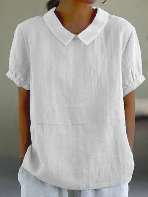 Women's Short Sleeve Blouse – White