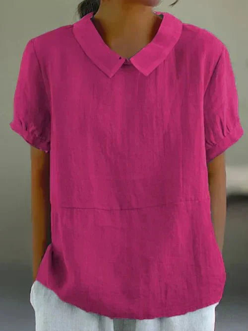 Women's Short Sleeve Blouse – Dark Pink