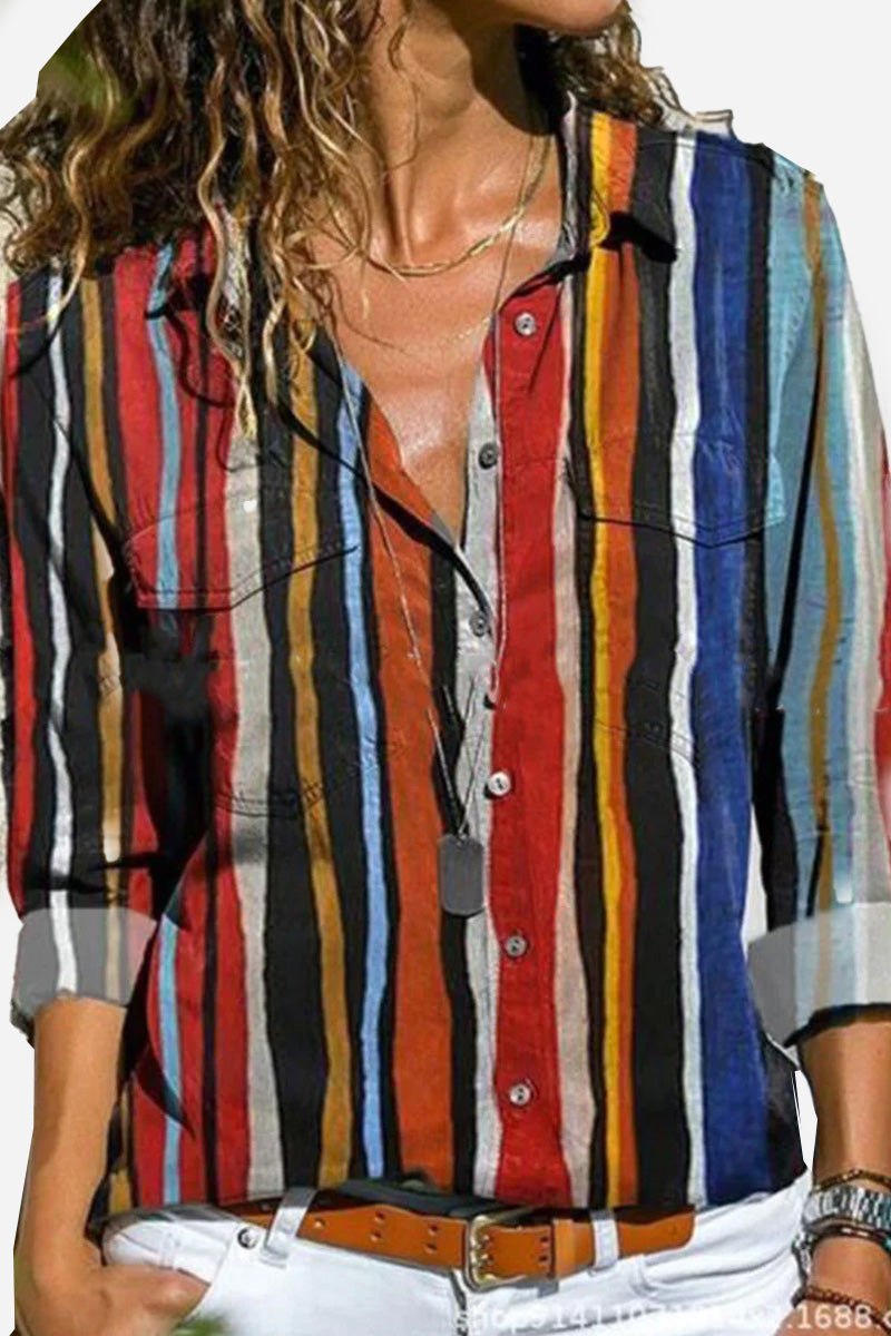 Women's Long Sleeve Shirt – Striped