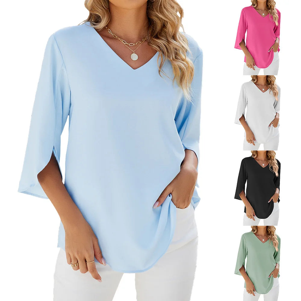 Women's V Neck Blouse