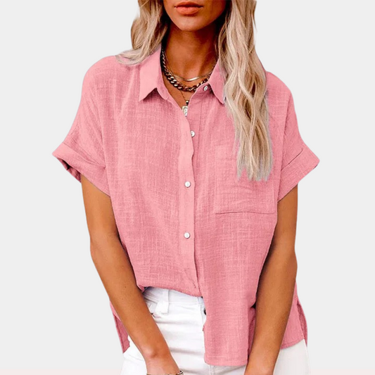 Women's Short Sleeve Blouse – Pink
