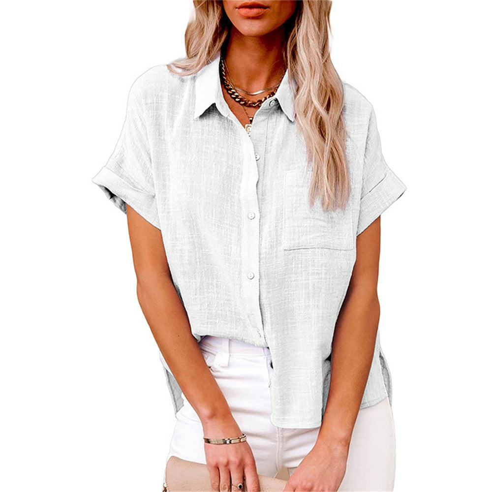 Women's Short Sleeve Blouse – White
