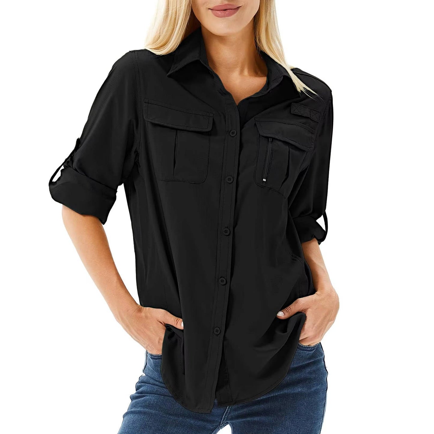 Women's Long Sleeve Blouse – Black
