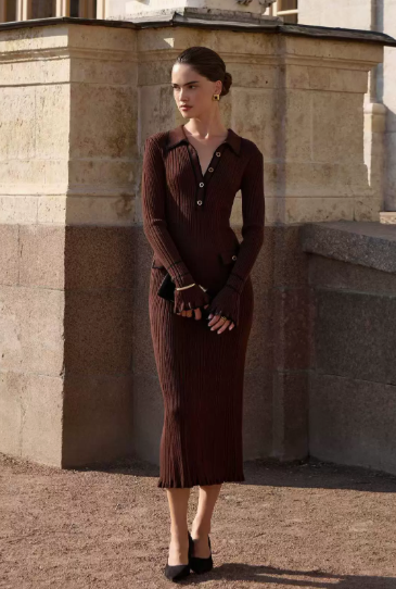 Women's Midi Dress – Burgundy