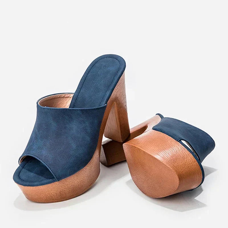 Women's Platform Block Heel Mules