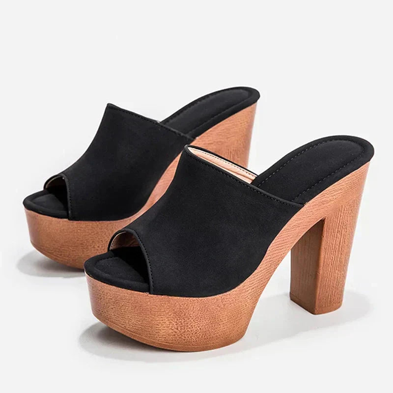 Women's Platform Block Heel Mules