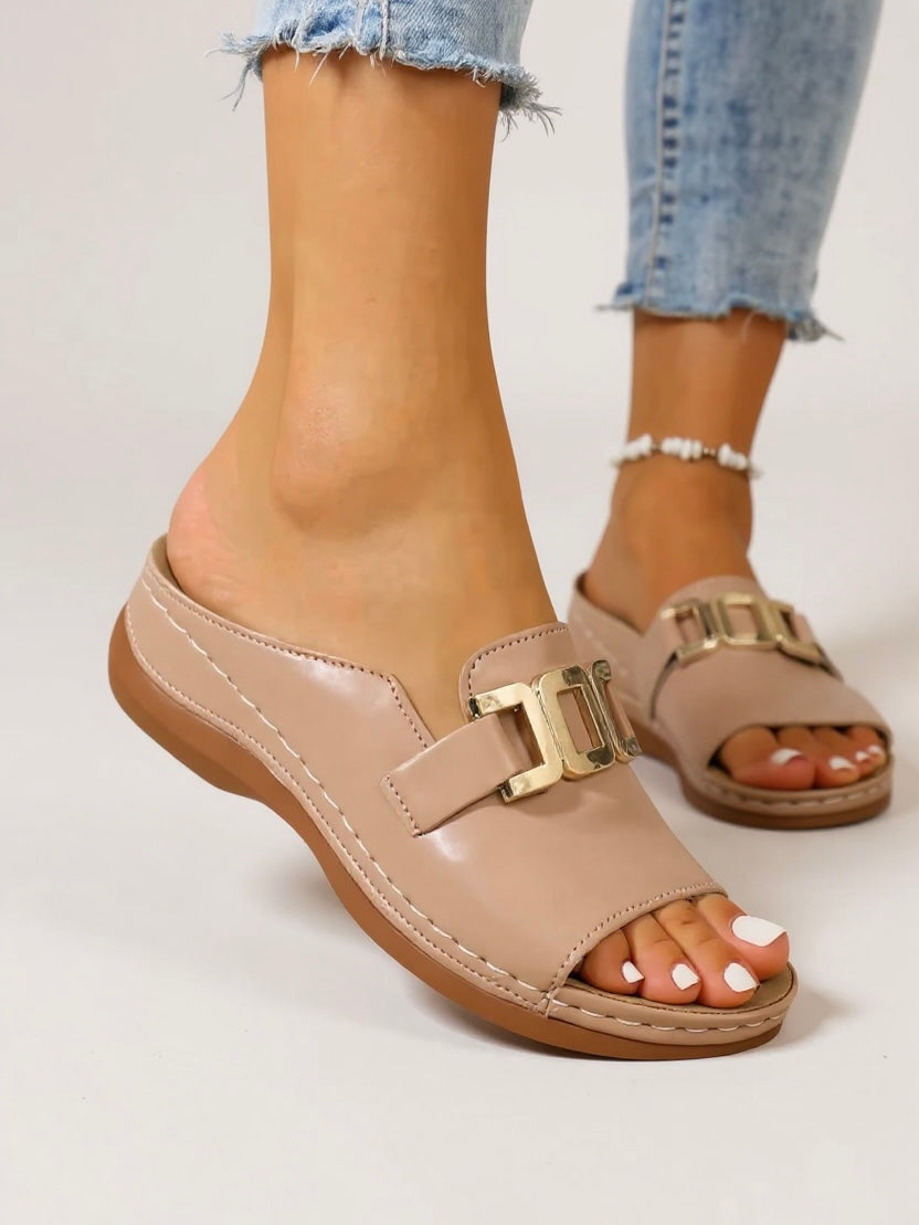 Women's Platform Buckle Sandals – Pink