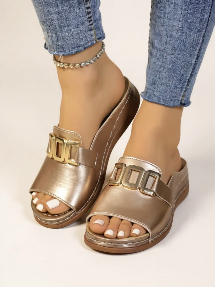 Women's Platform Buckle Sandals – Rose