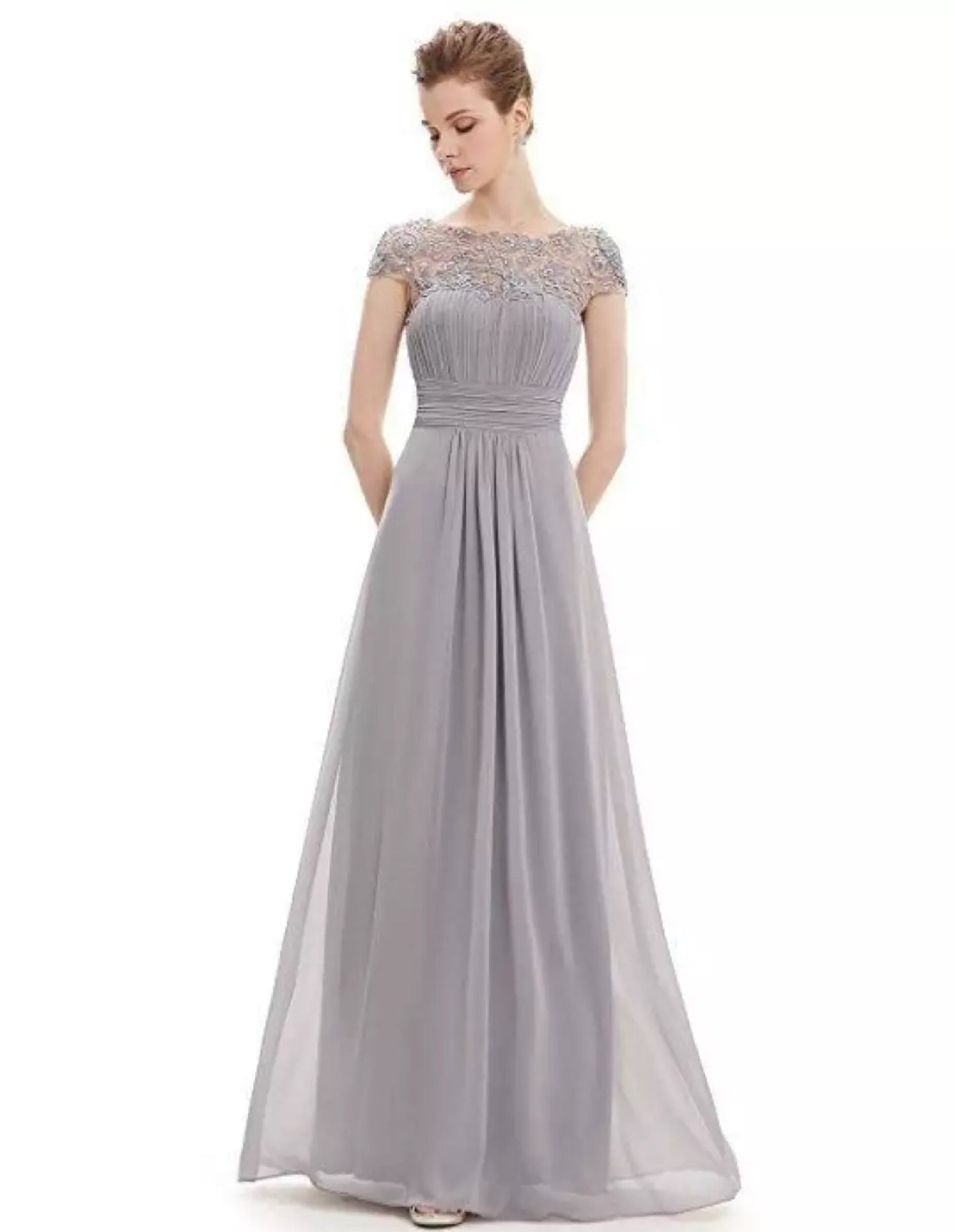 Women's Evening Maxi Dress – Grey