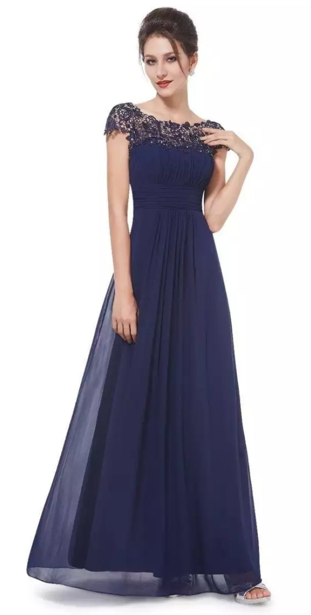 Women's Evening Maxi Dress – Navy Blue