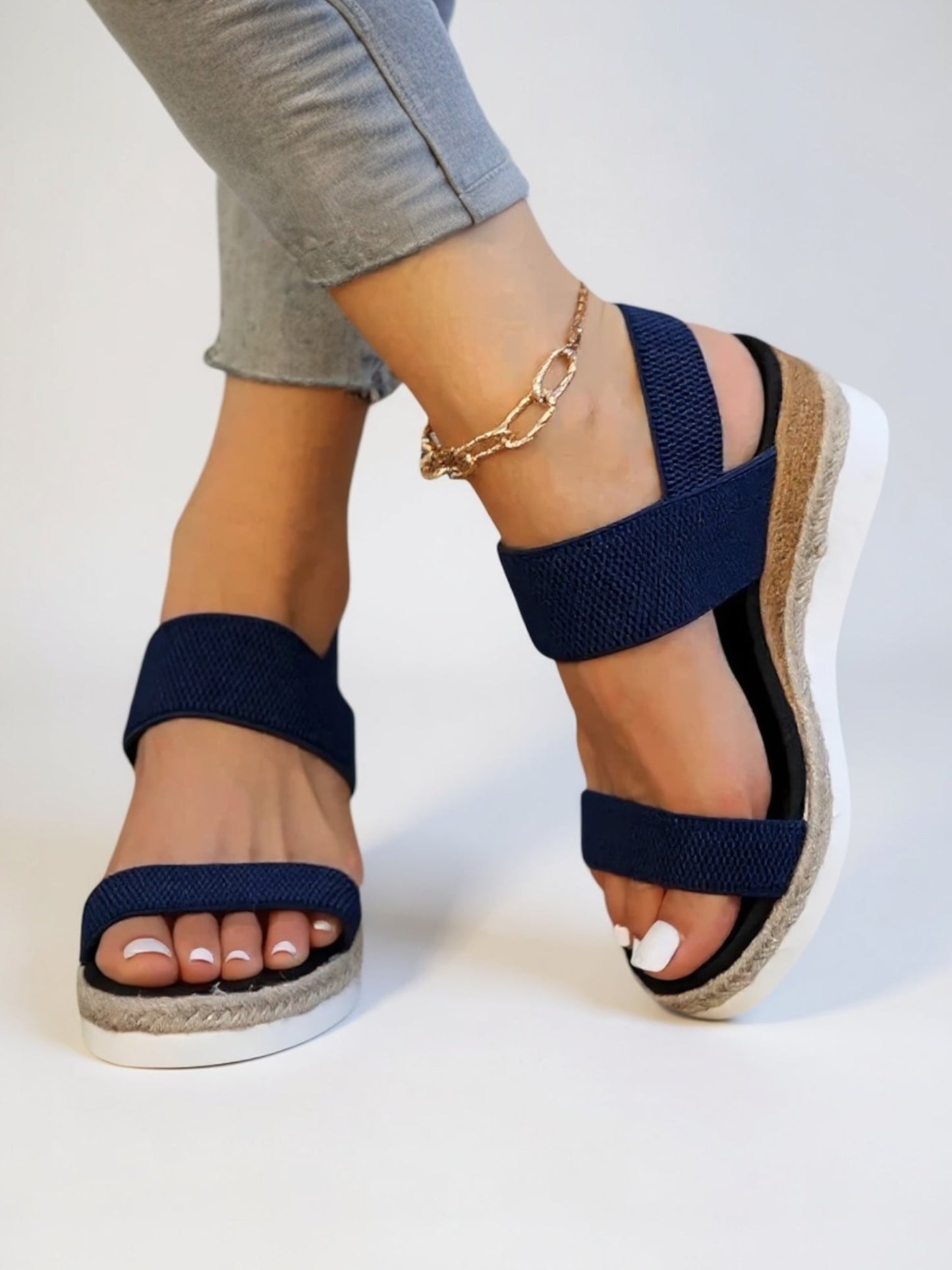 Women's Platform Sandals – Blue