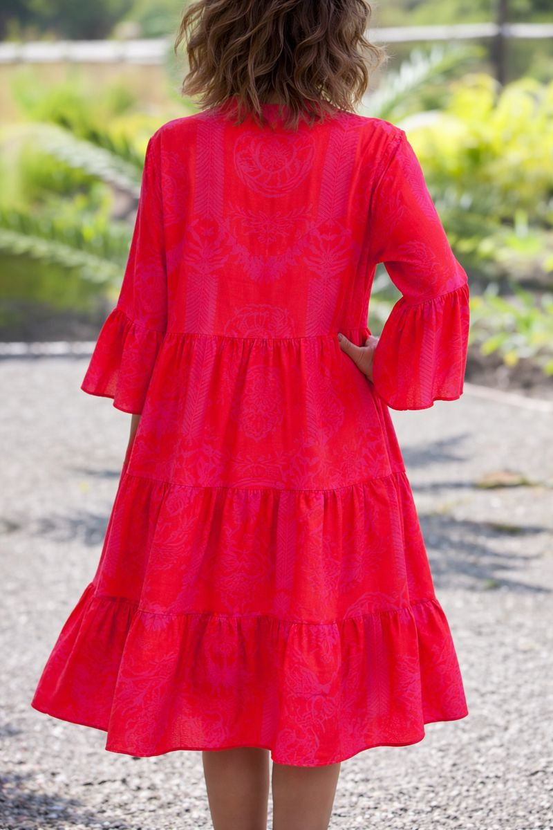 Women's V Neck Midi Dress