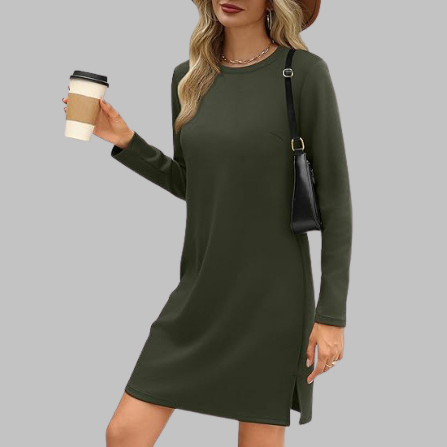 Women's Midi Dress – Army Green