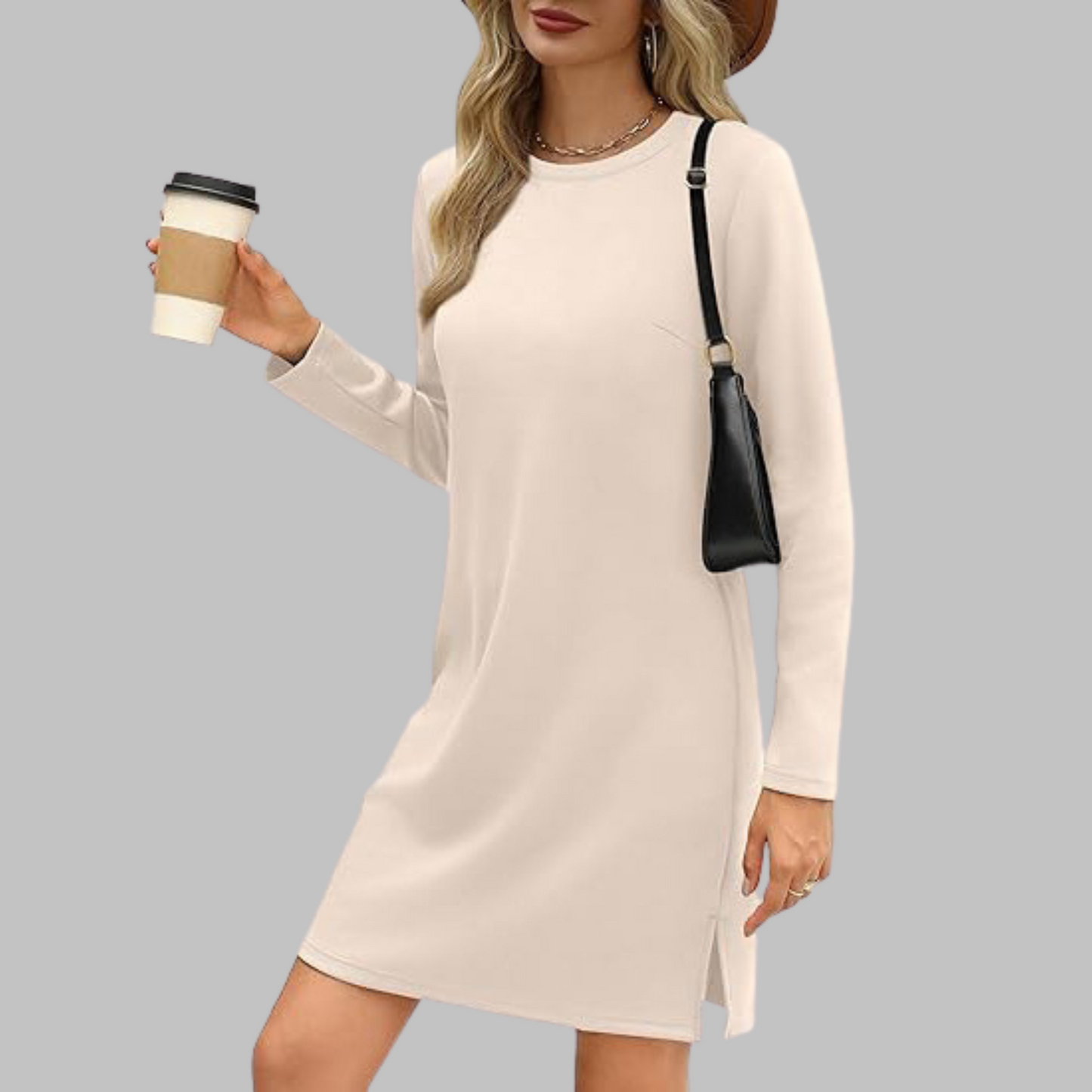 Women's Midi Dress – Beige