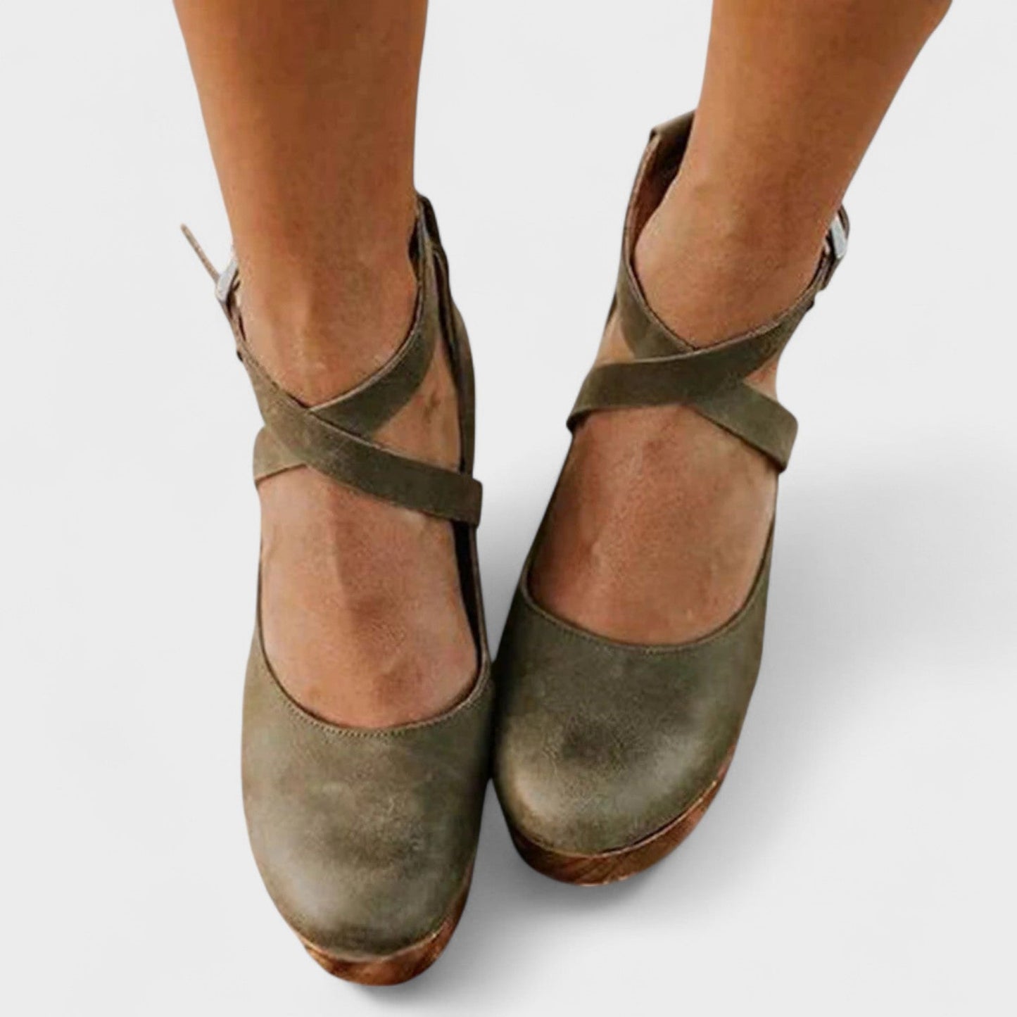 Women's Platform Mary Janes – Green