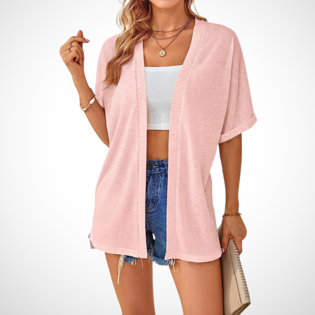 Women's Short Sleeve Cardigan – Pink
