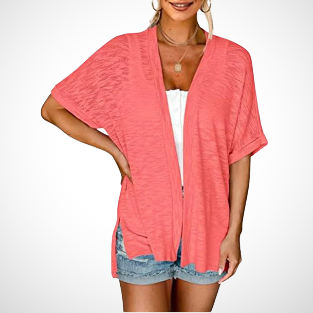 Women's Short Sleeve Cardigan – Watermelon Red