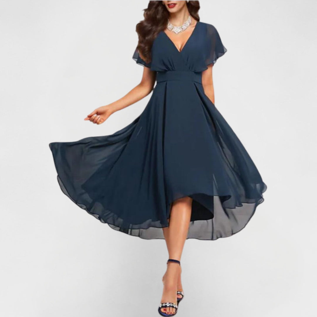Women's V Neck Midi Dress