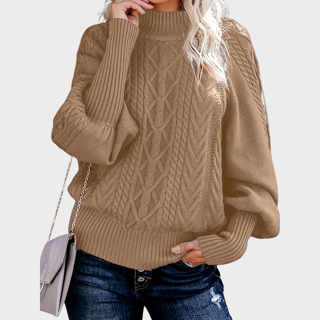 Women's Mock Neck Long Sleeve Sweater