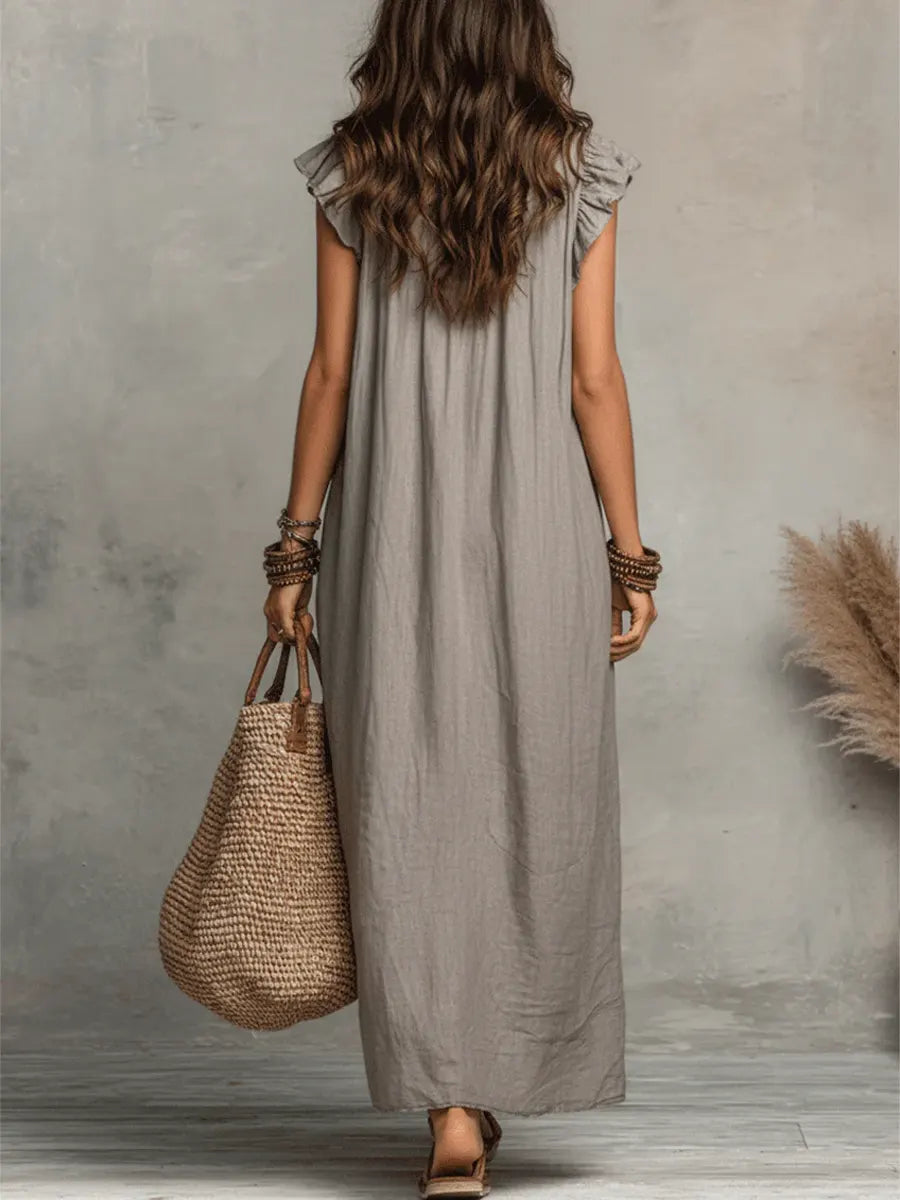 Women's V Neck Maxi Dress