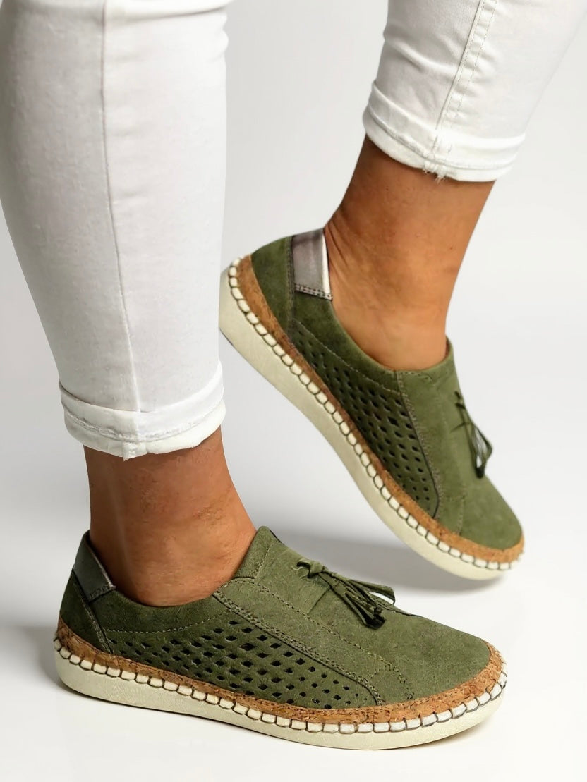 Women's Slip On Loafers – Green