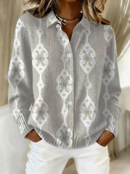 Women's Long Sleeve Cardigan – Light Grey