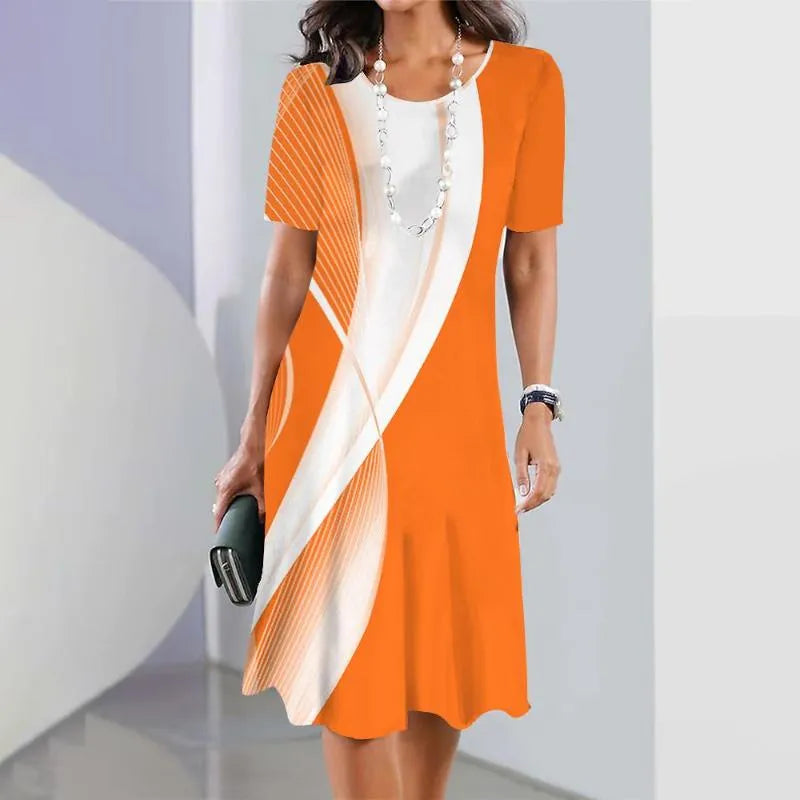 Women's Midi Dress – Orange
