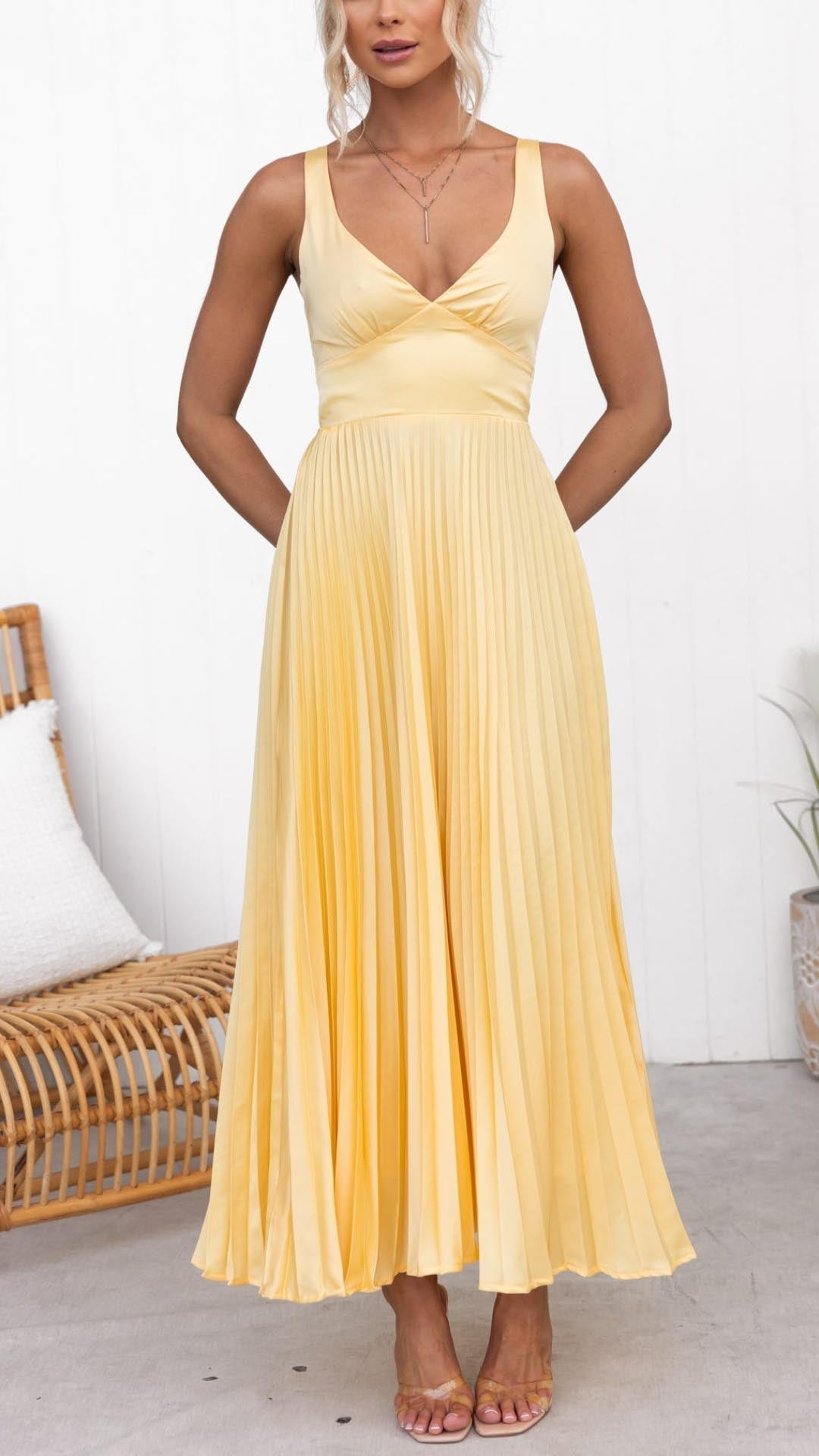 Women's V Neck Maxi Dress