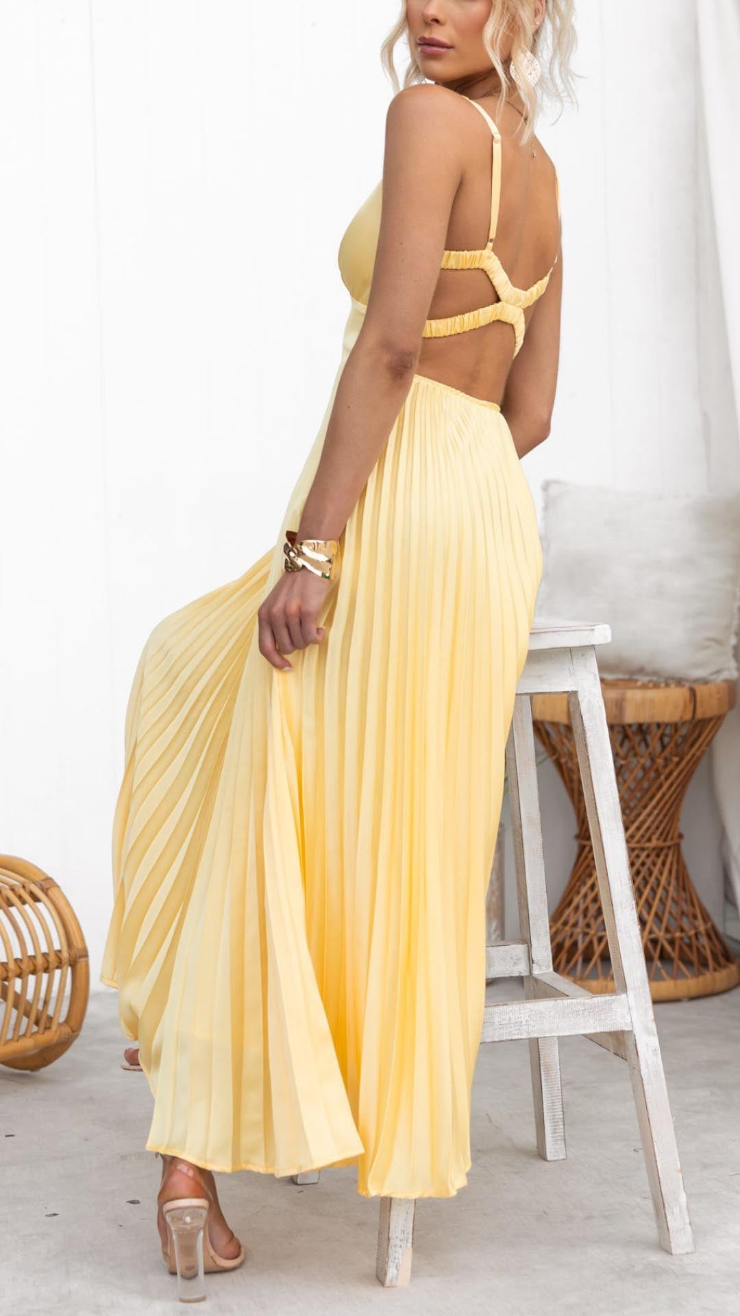 Women's V Neck Maxi Dress