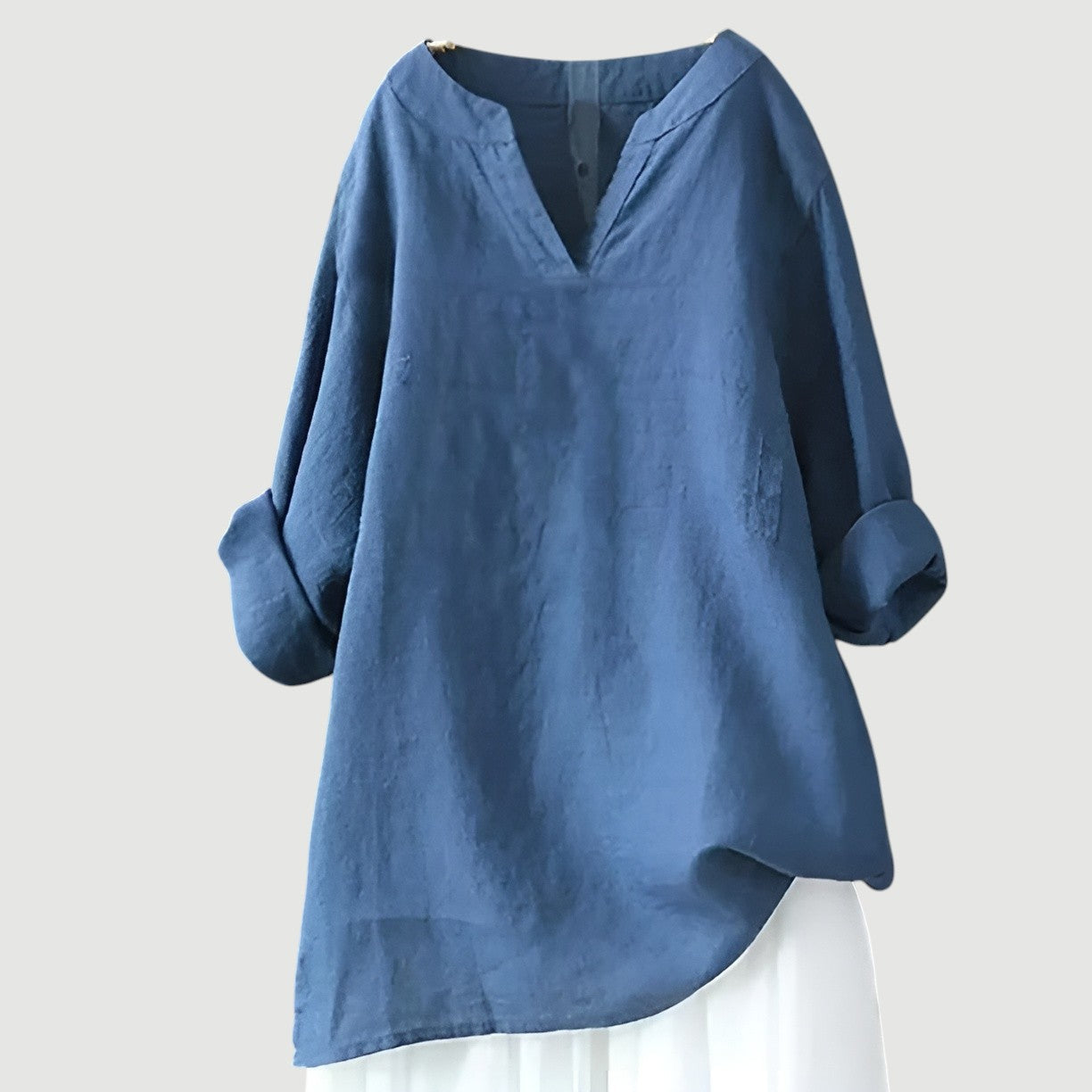Women's V Neck Blouse – Blue