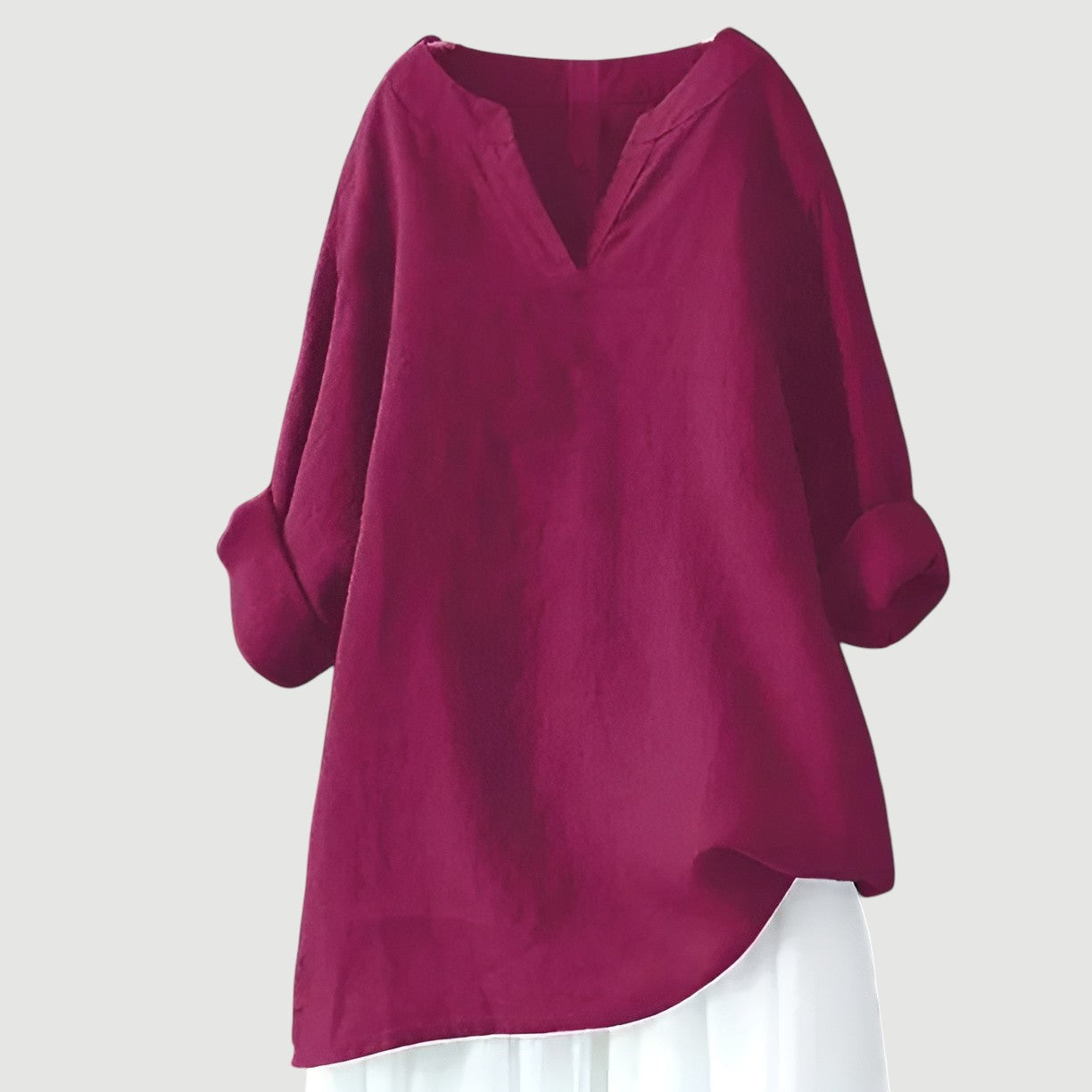 Women's V Neck Blouse – Purple